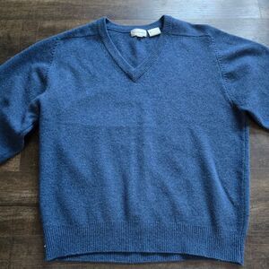 Vintage Jacobson's Lambswool Sweater Blue V-neck GrandpaCore Dad